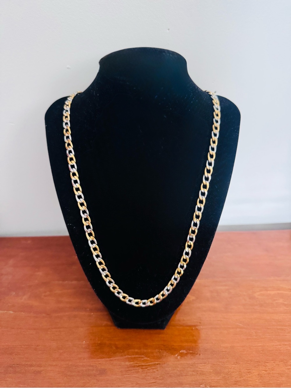 Stainless steel two tone Gold silver Cuban Chain Link men. New